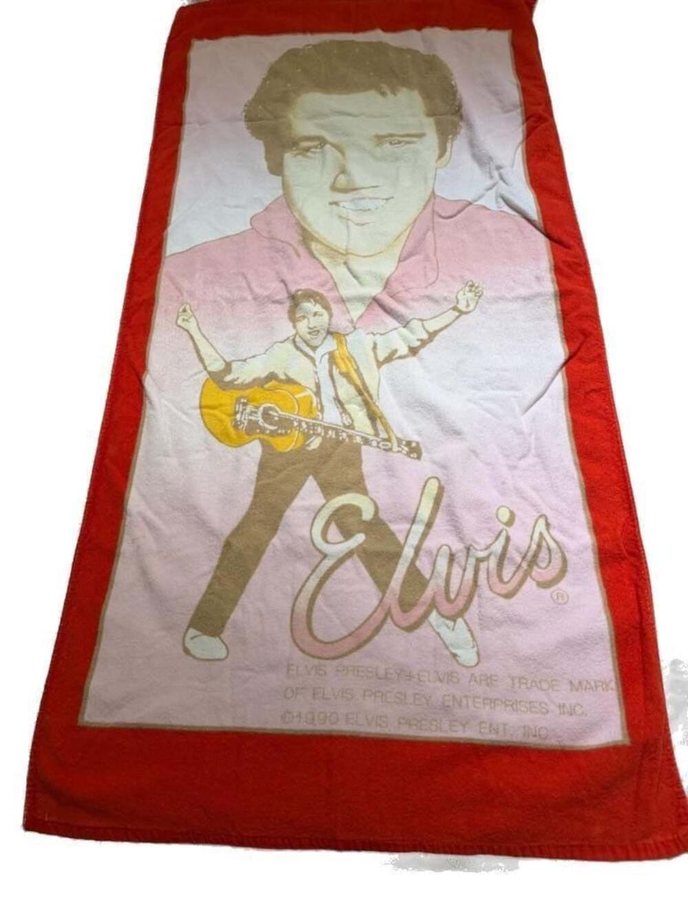 Vintage 1990 Elvis Presley Terry Cloth Beach Towel by Jay Franco